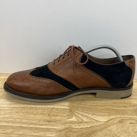 Mens Johnston & Murphy Wingtip Brogue Brown Blue Dress Derby Shoes Size 10.5 M main image 8